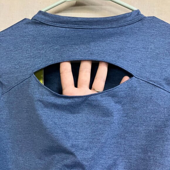 All in Motion Women's XS Heathered Blue Soft Stretch Long Sleeve Semi Fit Top - Picture 4 of 10